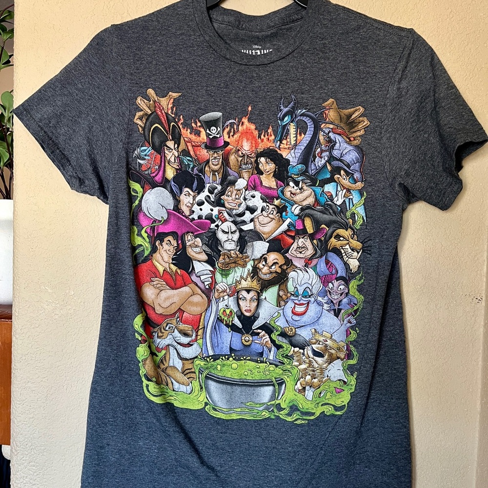 Disney Villains Short Sleeve Tee - Dark Gray Size Small